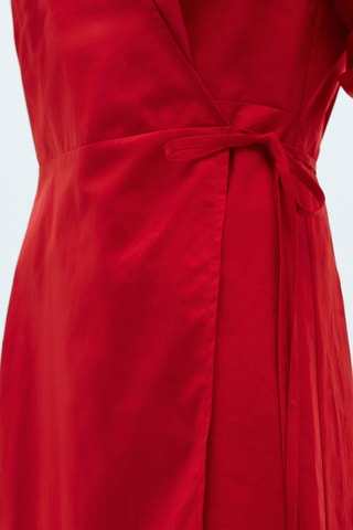 Robe cache-coeur coton - Rouge