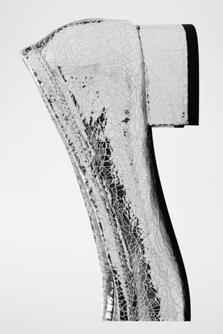 Chaussures craquelées talon - Argenté