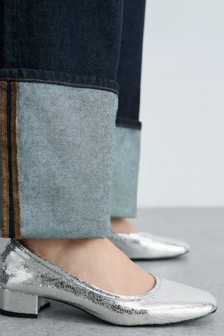 Chaussures craquelées talon - Argenté