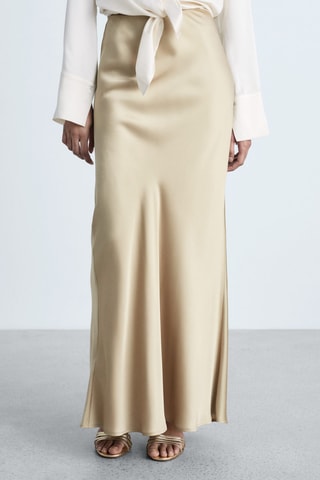 Jupe longue satinée - Doré