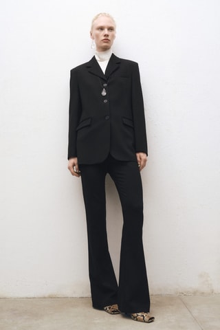 Blazer costume droit à boutons - Noir