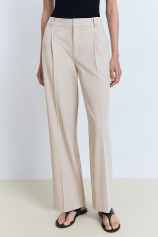 Pantalon droit pinces - Beige