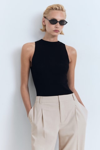 Pantalon droit pinces - Beige