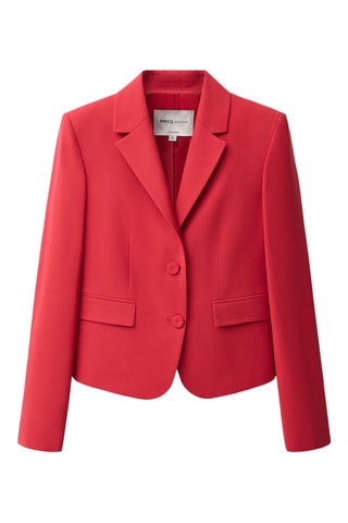 Blazer costume laine mélangée - Rouge