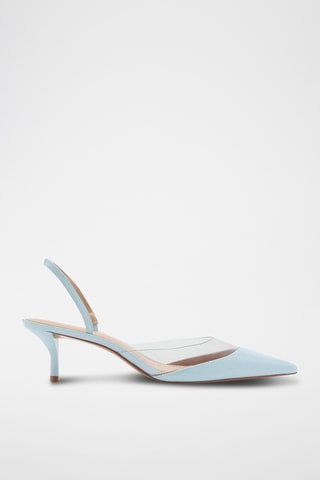 Chaussure à talon avec empiècement vinyle - Bleu