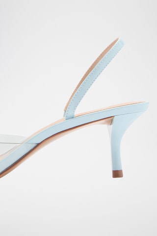 Chaussure à talon avec empiècement vinyle - Bleu