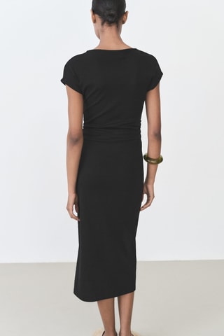 Robe midi détail drapé - Noir