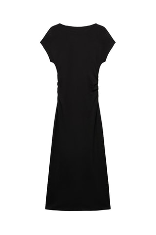 Robe midi détail drapé - Noir