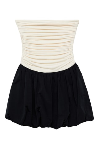 Robe jupe boule corps drapé - Ecru