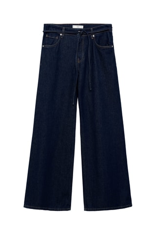 Jean wideleg taille basse ceinture - Bleu