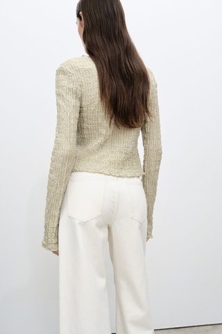 Cardigan coton texture nœuds - Gris clair