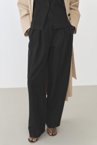 Pantalon droit costume lyocell - Noir