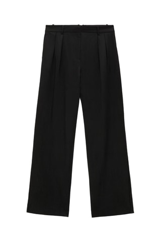 Pantalon droit costume lyocell - Noir