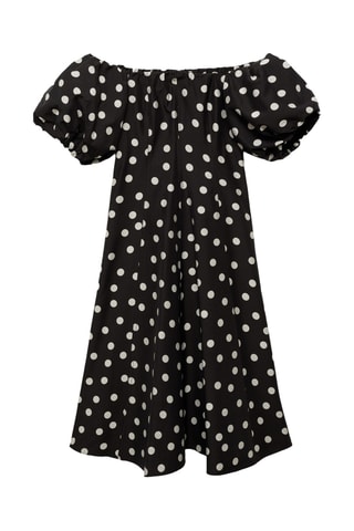 Robe bustier à pois - Noir