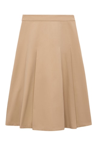 Jupe évasée détail pinces - Marron