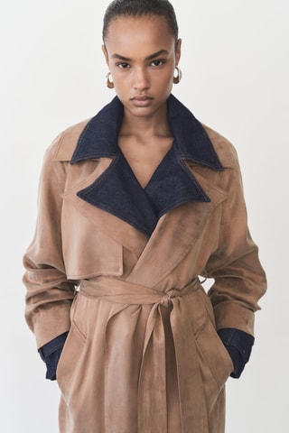 Trench Lyocell ceinture - Marron