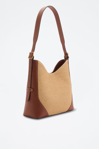 Sac porté épaule effet raphia - Marron
