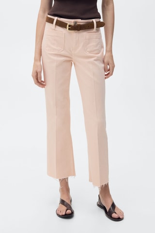 Jean flare crop poches - Rose