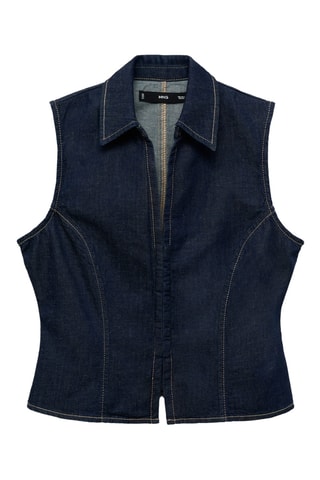 Top denim cintré - Bleu