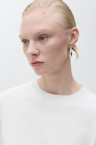 Pull-over maille fine manches courtes - Blanc