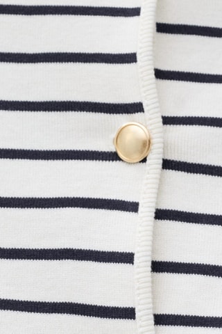 Cardigan rayures manches courtes - Bleu marine