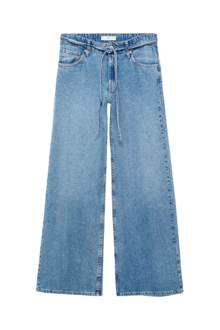 Jean wideleg taille basse ceinture - Bleu