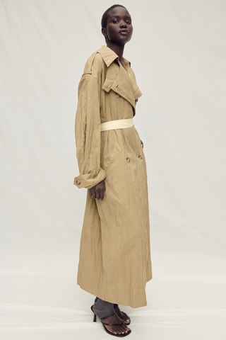 Trench oversize effet froissé - Marron