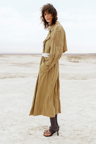 Trench oversize effet froissé - Marron