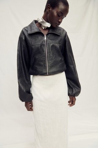 Jupe droite tulle - Ecru