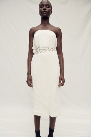 Jupe droite tulle - Ecru