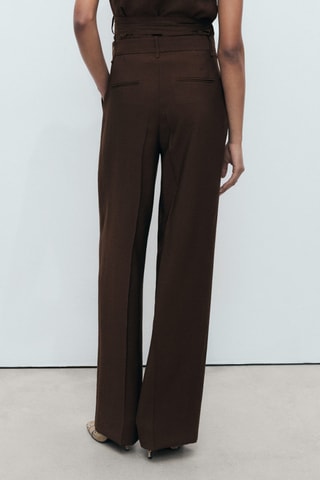 Pantalon wideleg pinces - Chocolat