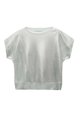 Pull maille foil manches courtes - Vert menthe