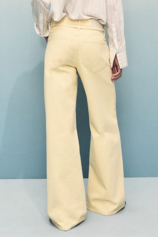 Jean wideleg taille basse ceinture - Blanc