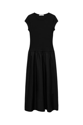 Robe évasée combinée - Noir