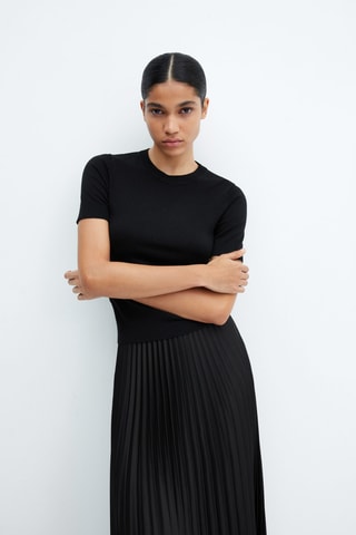 Jupe midi plissée - Noir