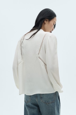Blouse détails ajourés - Ecru