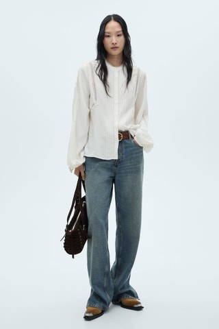 Blouse détails ajourés - Ecru