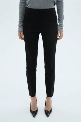 Pantalon cigarette crop - Noir