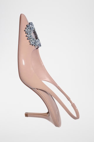 Chaussures talon bijoux - Nude