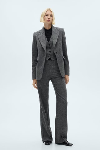 Gilet costume chiné laine - Noir