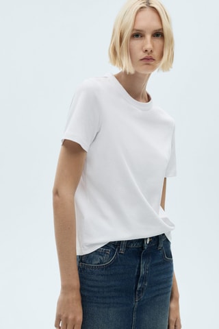 T-shirt coton manches courtes - Blanc