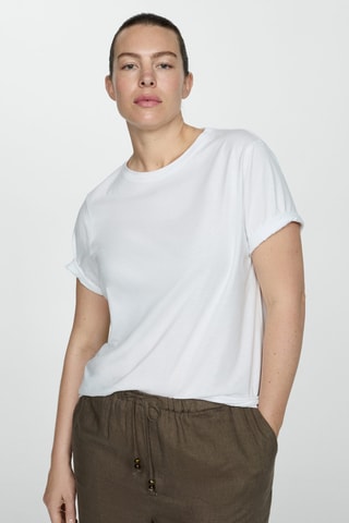 T-shirt coton manches courtes - Blanc