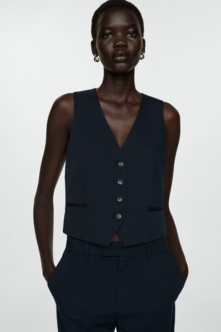 Gilet costume boutons - Bleu marine