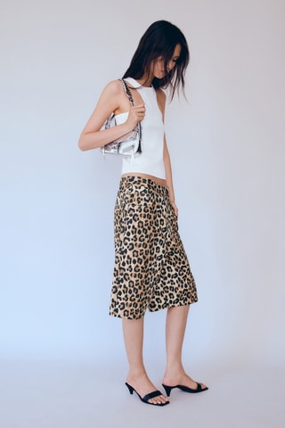 Top côtelé en coton - Blanc