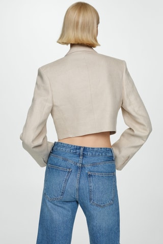 Straight-fit denim bermuda shorts - Bleu