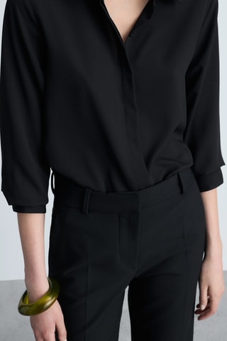 Chemise fluide manches longues - Noir