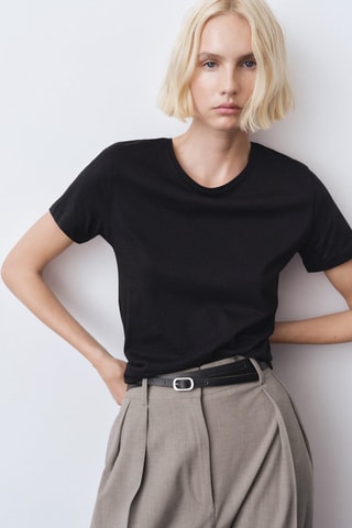 T-shirt coton manches courtes - Noir