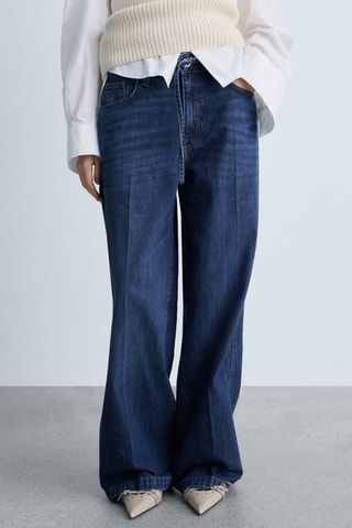 Jean wideleg ceinture - Bleu marine