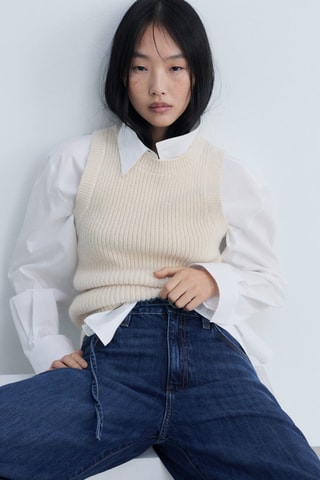 Jean wideleg ceinture - Bleu marine