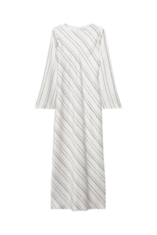 Robe à rayures satinée - Blanc